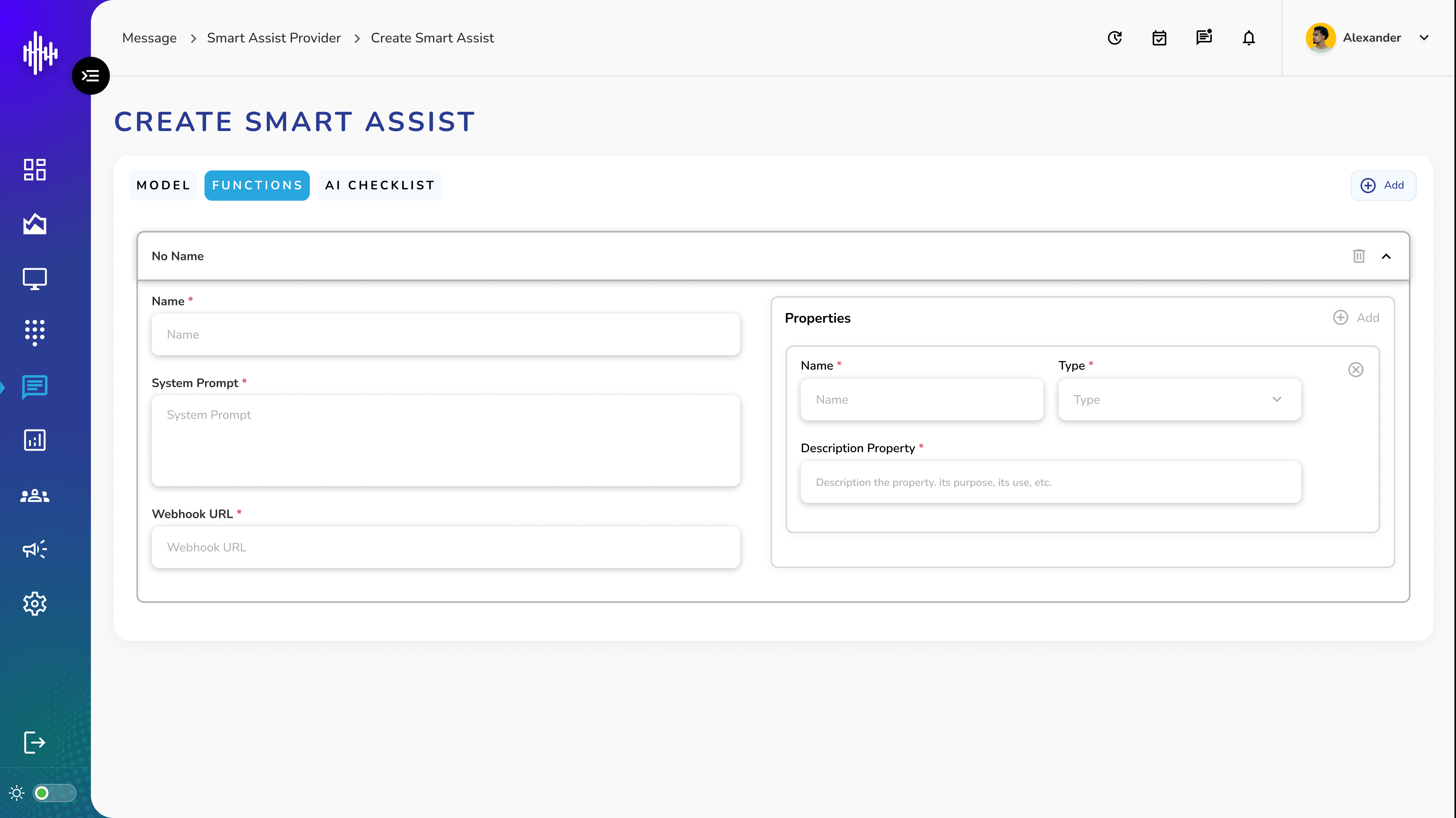 Smart Assist Provider - Create Step Functions Screen